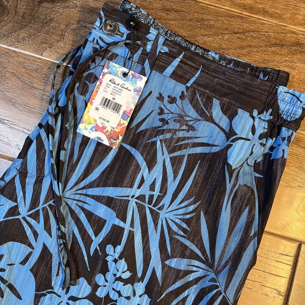 NWT Robert Graham Men’s 40 Floral Tropical Board Shorts Swim Trunks $158